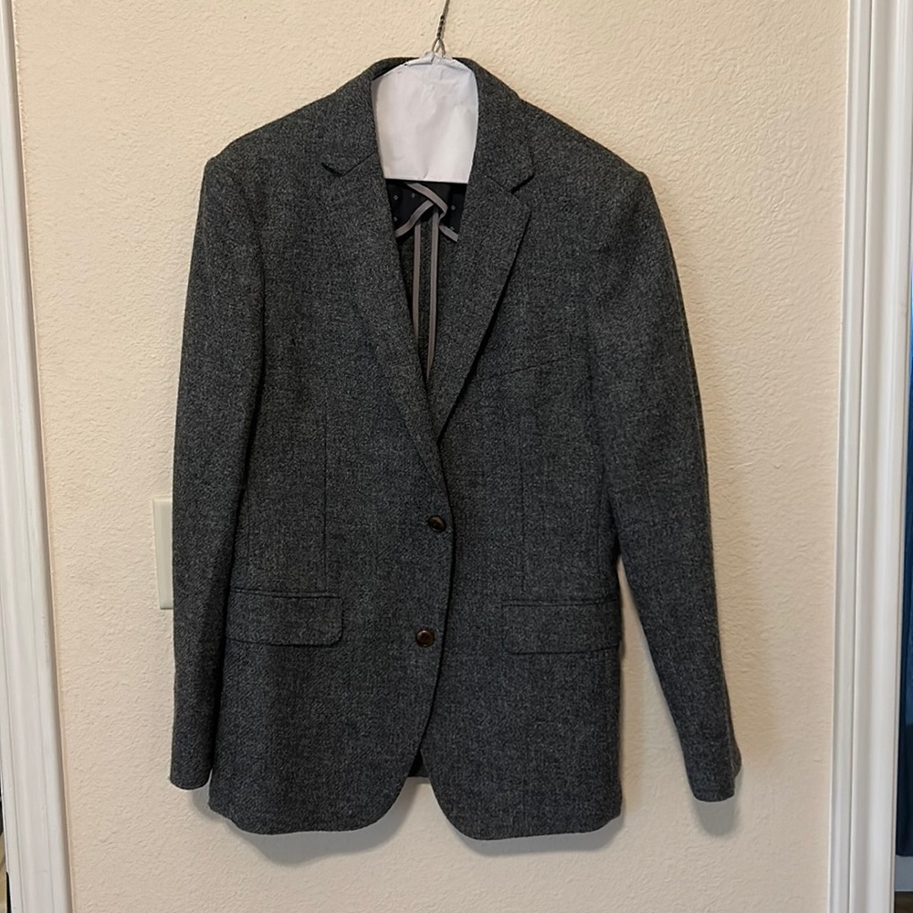 Bonobos 36R Moon Grey Tweed Wool Blazer Jacket